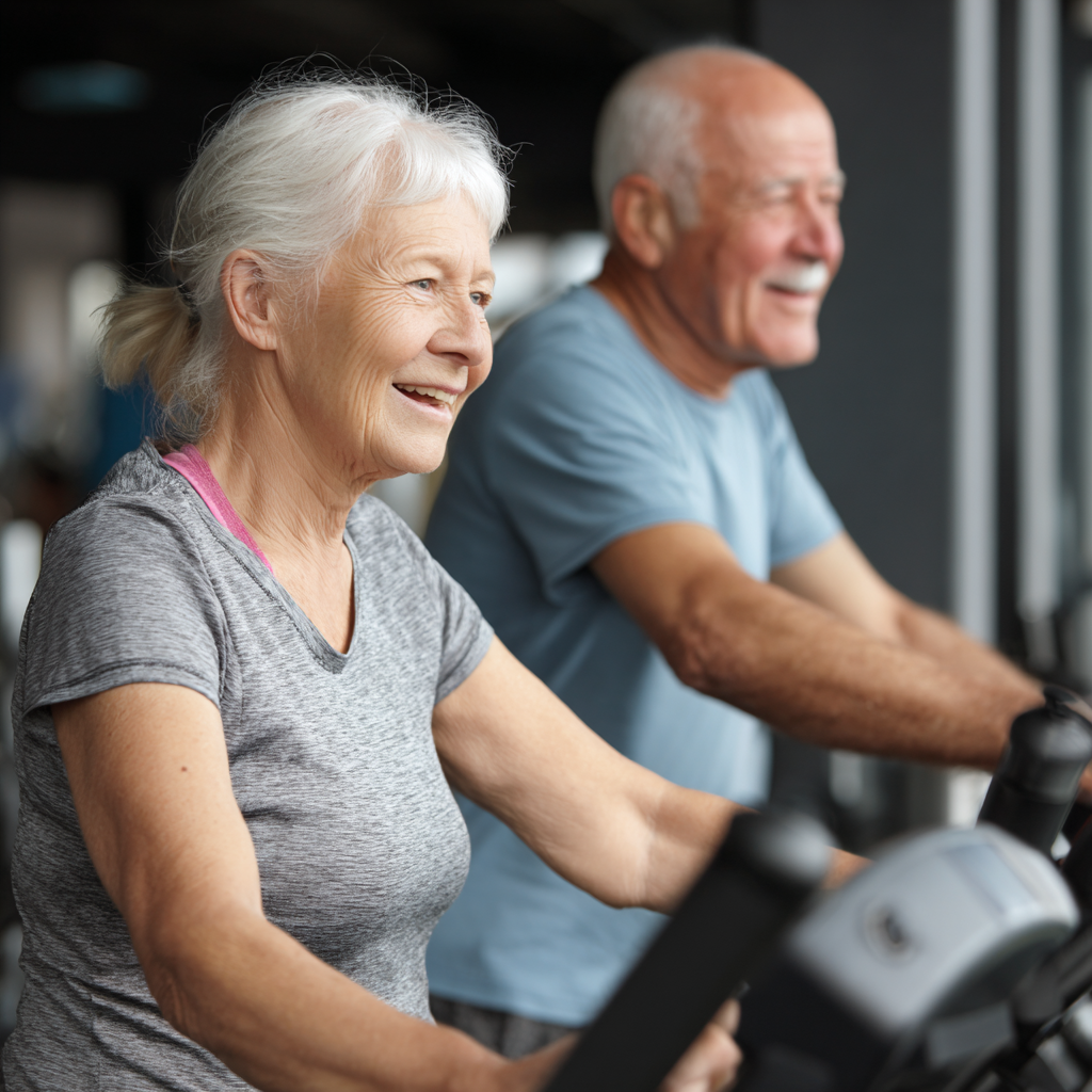 Older adults following structured fitness routine